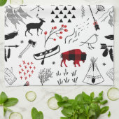 Buffalo Adventures Black and Red Kariert ID599 Geschirrtuch (Gefaltet)