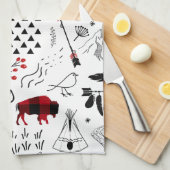 Buffalo Adventures Black and Red Kariert ID599 Geschirrtuch (Viertel Falte)