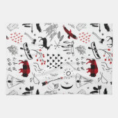 Buffalo Adventures Black and Red Kariert ID599 Geschirrtuch (Horizontal)