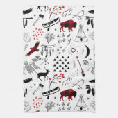 Buffalo Adventures Black and Red Kariert ID599 Geschirrtuch (Vertikal)