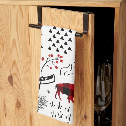 Buffalo Adventures Black and Red Kariert ID599 Geschirrtuch (Drittel gefaltet)