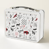 Buffalo Adventures Black and Red Kariert ID599 Metall Brotdose (Rückseite)