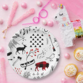 Buffalo Adventures Black and Red Kariert ID599 Pappteller (Party)