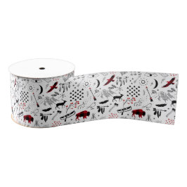 Buffalo Adventures Black and Red Kariert ID599 Ripsband