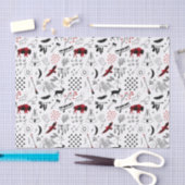 Buffalo Adventures Black and Red Kariert ID599 Seidenpapier (Handwerk)