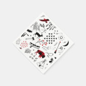 Buffalo Adventures Black and Red Kariert ID599 Serviette (Ecke)