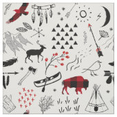 Buffalo Adventures Black and Red Kariert ID599 Stoff (Muster)