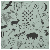 Buffalo Adventures Black mit beliebigen Farben ID5 Stoff (Muster)