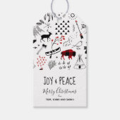 Buffalo Adventures Black & Red Kariert ID599 Geschenkanhänger (Vorderseite)