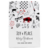 Buffalo Adventures Black & Red Kariert ID599 Mittlere Geschenktüte (Vorderseite)