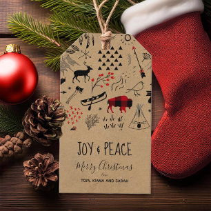 Buffalo Adventures Black & Red Kariert/Kraft ID599 Geschenkanhänger