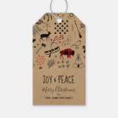 Buffalo Adventures Black & Red Kariert/Kraft ID599 Geschenkanhänger (Vorderseite)