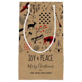 Buffalo Adventures Black & Red Kariert/Kraft ID599 Kleine Geschenktüte