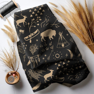 Buffalo Adventures Kraft Paper Brown/Blk ID599 Stoff