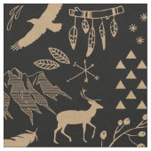 Buffalo Adventures Kraft Paper Brown/Blk ID599 Stoff (Nahaufnahme)