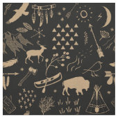 Buffalo Adventures Kraft Paper Brown/Blk ID599 Stoff (Muster)