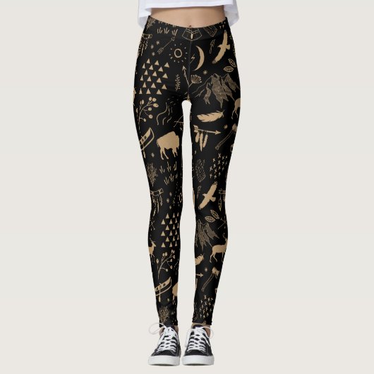 Buffalo Adventures Pattern Kraft ID599 Leggings (Vorderseite)