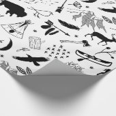 Buffalo Adventures Pattern Schwarz ID599 Geschenkpapier (Ecke)
