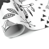 Buffalo Adventures Pattern Schwarz ID599 Geschenkpapier (Rolleneckpunkt)