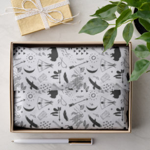 Buffalo Adventures Pattern Schwarz ID599 Seidenpapier