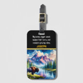 Buffalo am Fluss Serene in der Natur Gepäckanhänger (Vorderseite Vertikal)