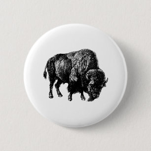 Buffalo American Bison Button