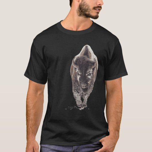 Buffalo American Bison snow Western Gift T-Shirt (Vorderseite)