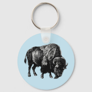 Buffalo American Bison Vintag Wood Gravur Keyc Schlüsselanhänger