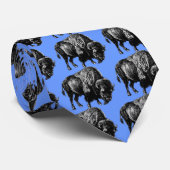 Buffalo American Bison Vintag Wood Gravur Krawatte (Gerollt)