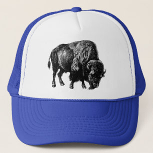 Buffalo American Bison Vintage Holzgrabung Truckerkappe