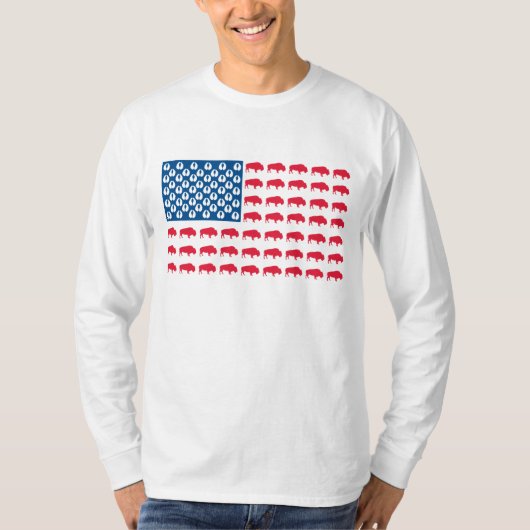 Buffalo American Flag T-Shirt (Vorderseite)