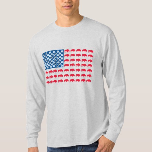 Buffalo American Flag T-Shirt (Vorderseite)