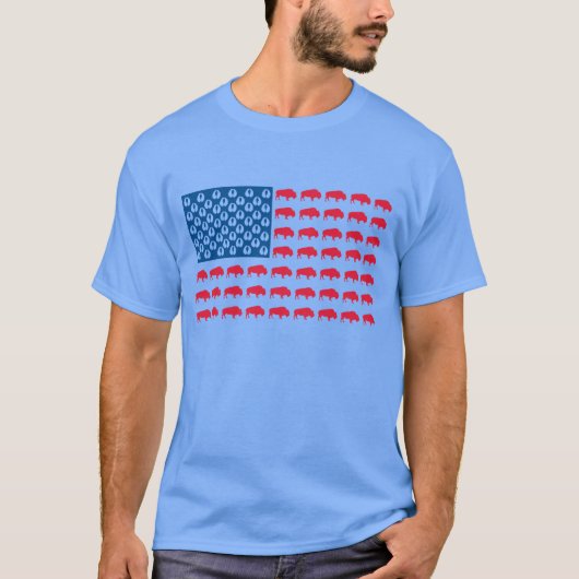 Buffalo American Flag T-Shirt (Vorderseite)