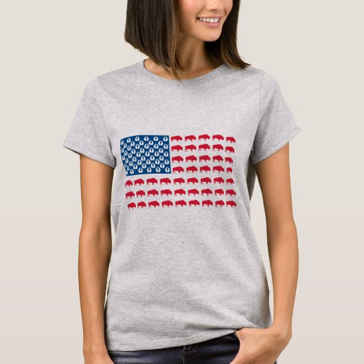 Buffalo American Flag T-Shirt (Vorderseite)