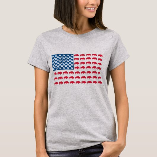 Buffalo American Flag T-Shirt (Vorderseite)