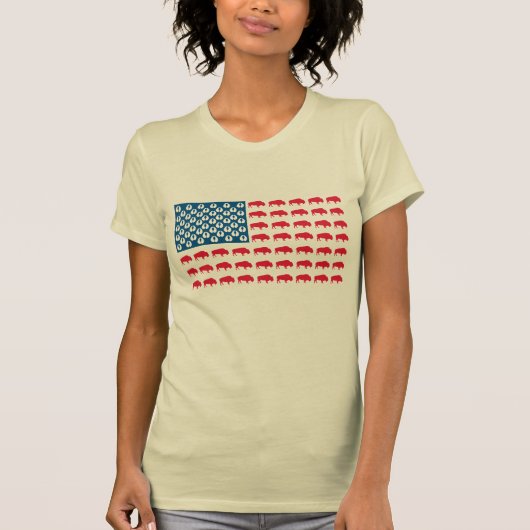 Buffalo American Flag T-Shirt (Vorderseite)