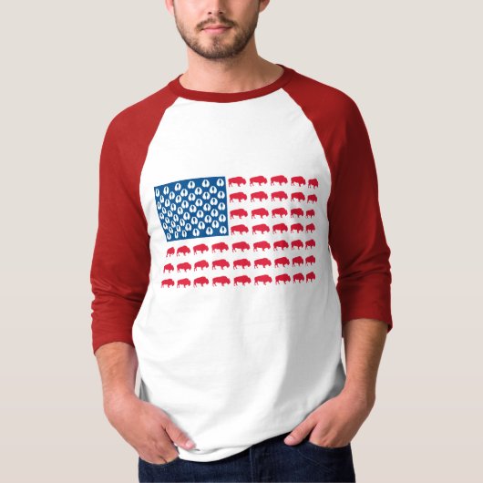 Buffalo American Flag T-Shirt (Vorderseite)