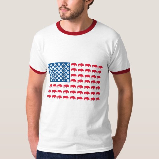 Buffalo American Flag T-Shirt (Vorderseite)