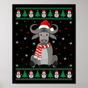 Buffalo Animal Matching Family Ugly Christmas Swea Poster