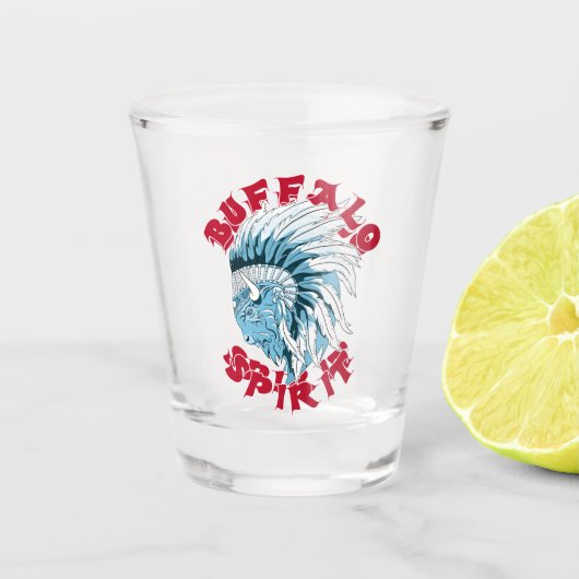 Buffalo Animal Spirit Schnapsglas (Vorderseite)