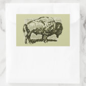 Buffalo Art Rechteckiger Aufkleber (Tasche)