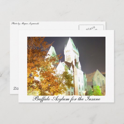 Buffalo Asylum for the Insane Postkarte (Vorne/Hinten)