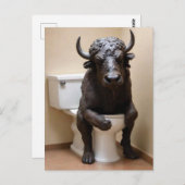 Buffalo auf der Toilette Postkarte (Vorne/Hinten)
