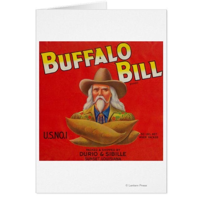 Buffalo Bill Brand Yam Crate Label (Vorne)