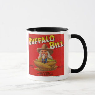 Buffalo Bill Brand Yam Crate Label Tasse