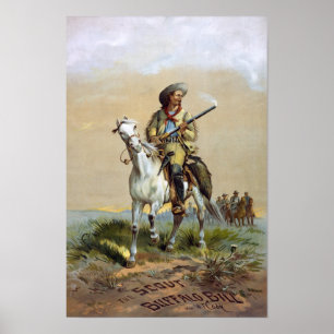 Buffalo Bill Cody, 1872. Vintage Werbung Poster