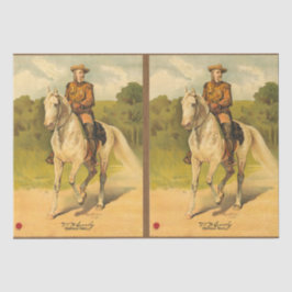 Buffalo Bill Cody on Horse Pattern Decoupage Seidenpapier