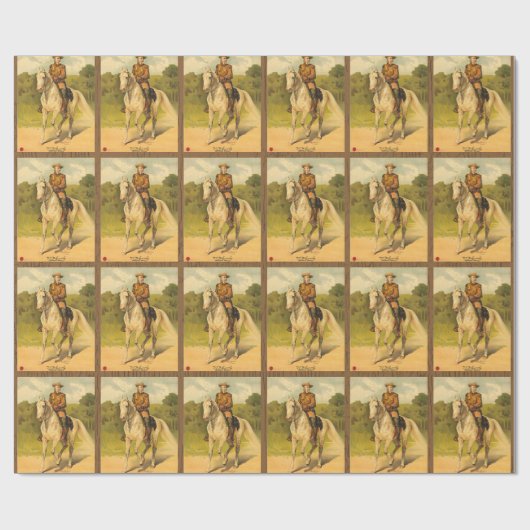 Buffalo Bill Cody on Horse Pattern Geschenkpapier (Flach)