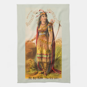 Buffalo Bill Cody schönstes Indianermädchen 1880er Geschirrtuch
