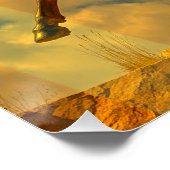 Buffalo Bill Cody statue Cody, Wyoming & USA flagg Poster (Ecke)